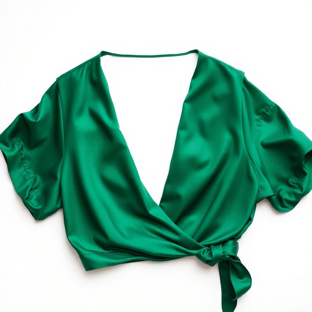 Emerald Silk Wrap Blouse