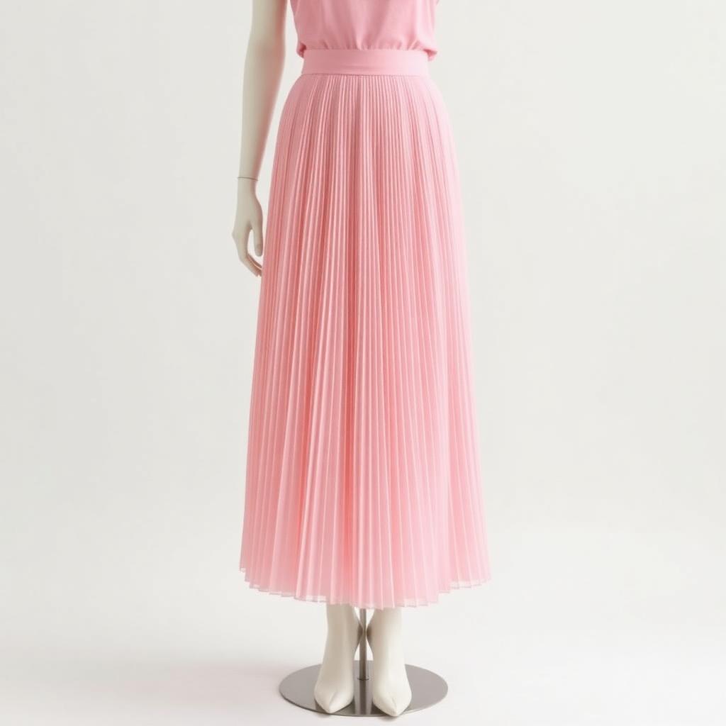 Blush Pleated Chiffon Midi Skirt