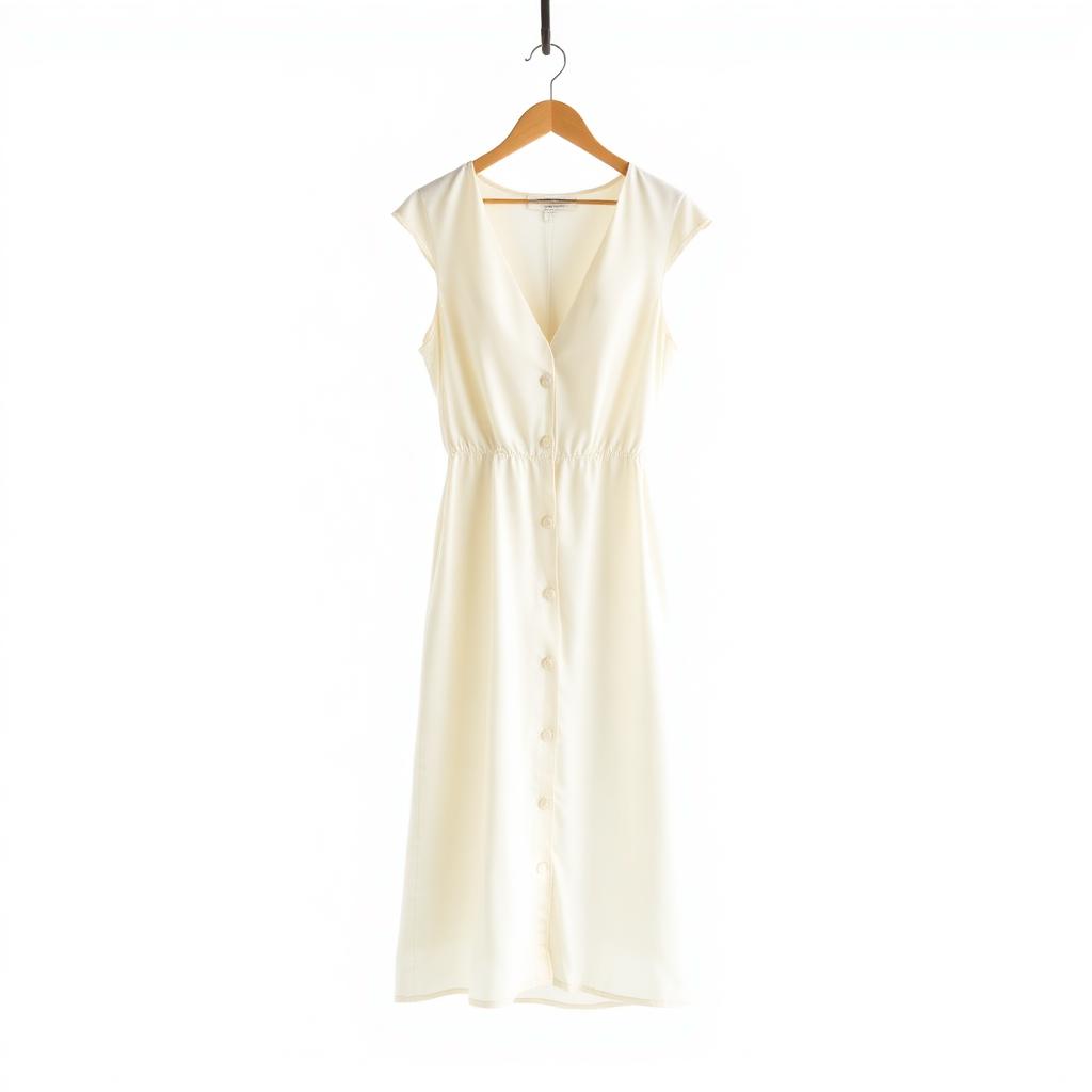 Ivory Silk Slip Midi Dress