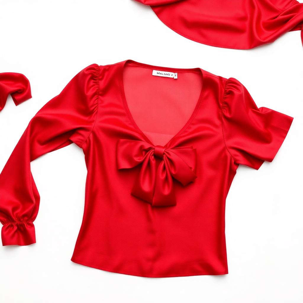 Bow-Neck Silk Crepe Blouse